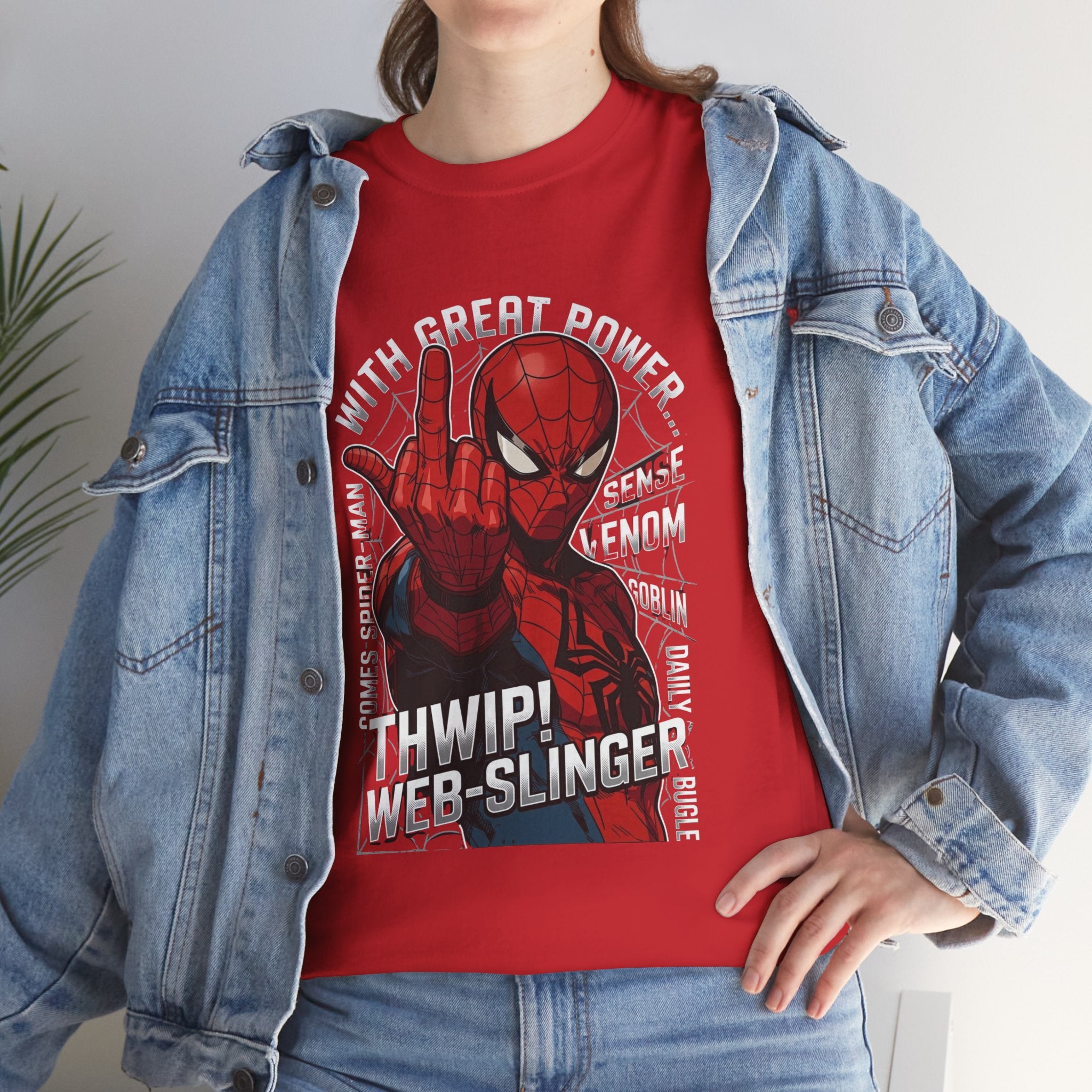 Marvel Spider-Man 'Gives the Finger' Comic Tee — Web-Slinger Graphic T-Shirt