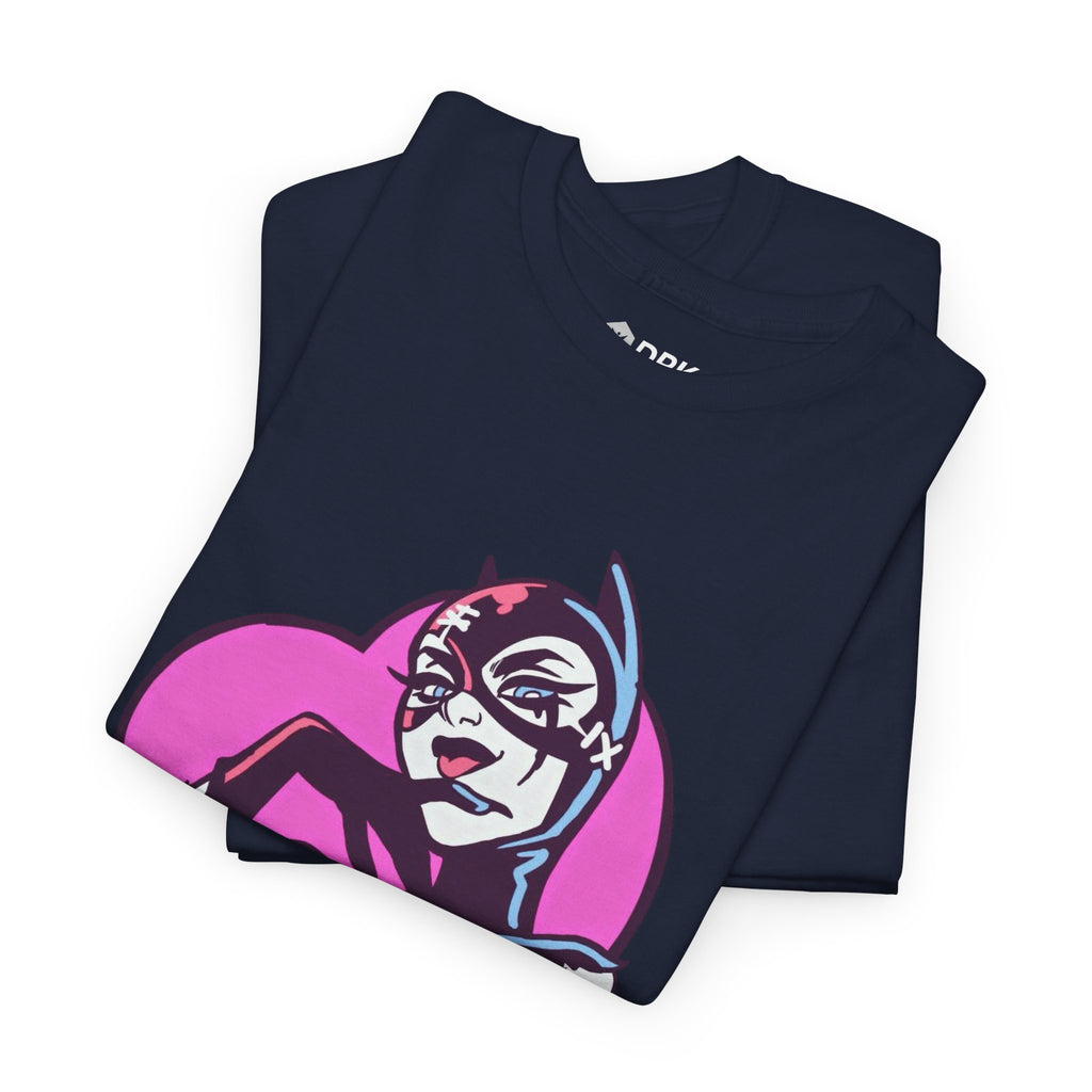 Catwoman Neon Heart Retro Comic T-Shirt — Catwoman Anti-Hero Tee
