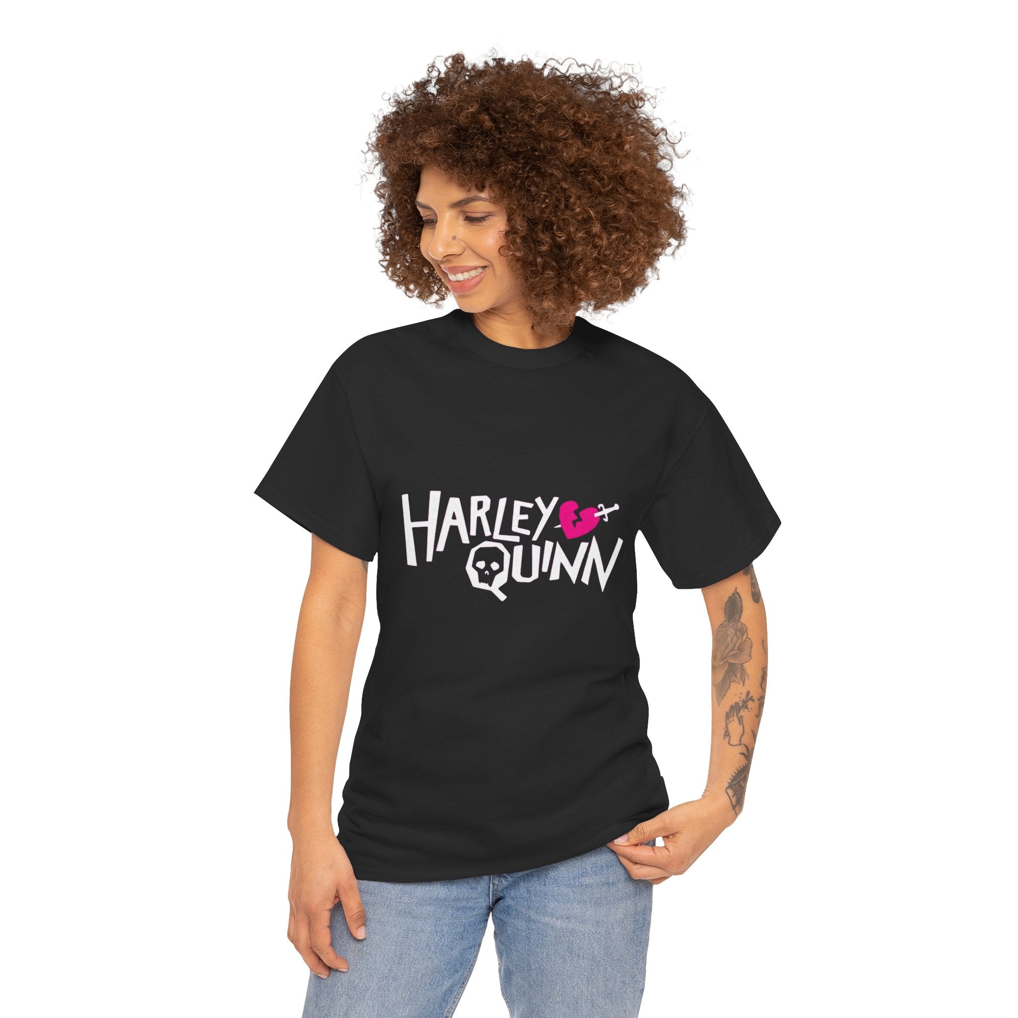 Harley Quinn Skull Heart Shirt – DC Comics Villain Graphic Tee