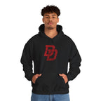 Daredevil Distressed DD Logo Hoodie — Marvel Superhero Sweatshirt