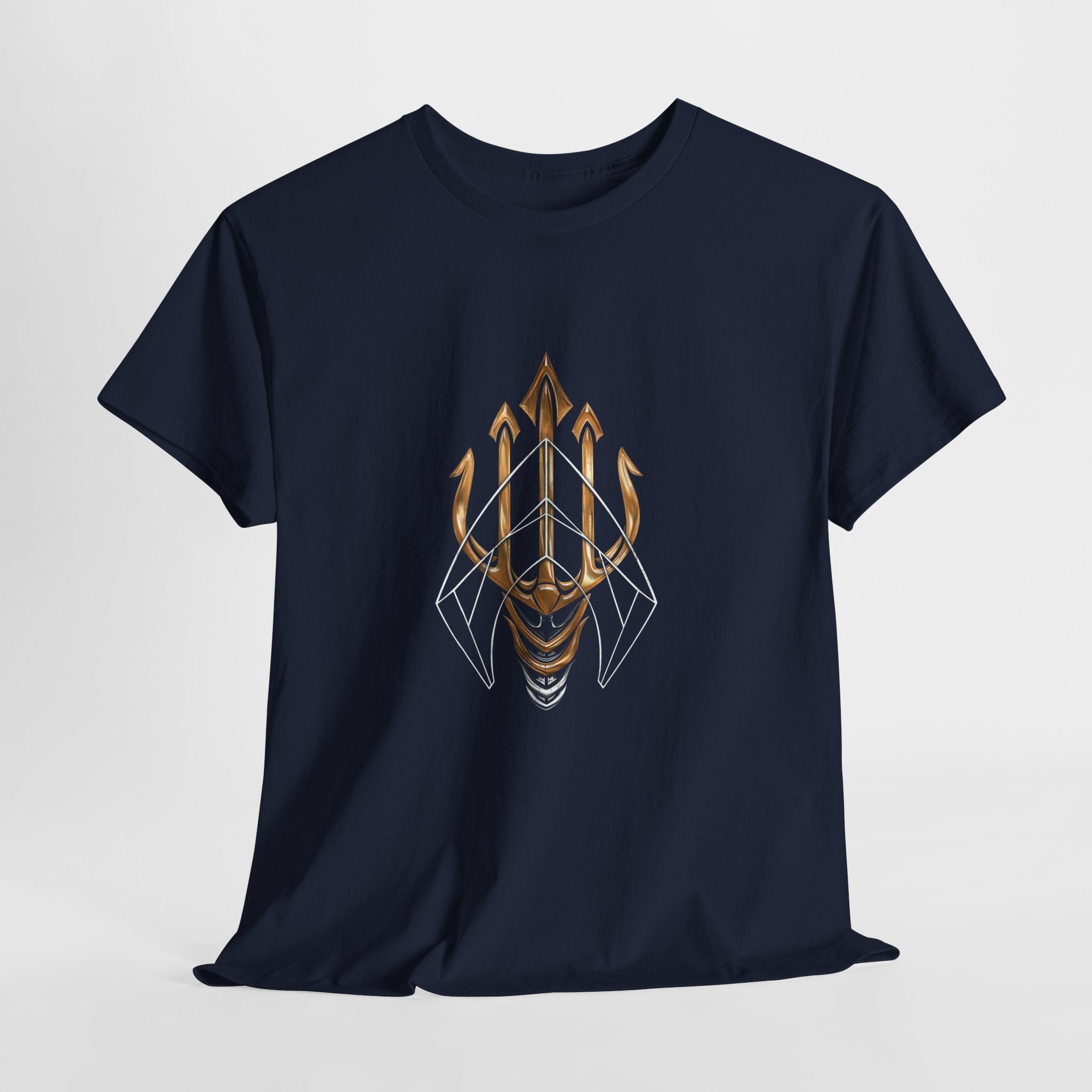 Gold Aquaman Trident Graphic Tee – Jason Momoa Aquaman Logo T-Shirt