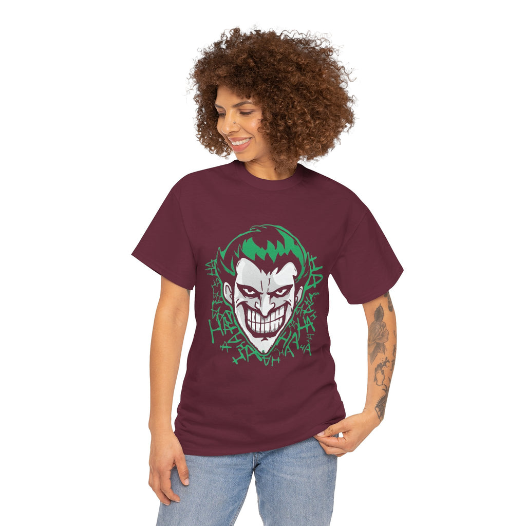 Joker Smile Graphic T-Shirt – Dark Villain Green Grin Unisex Tee