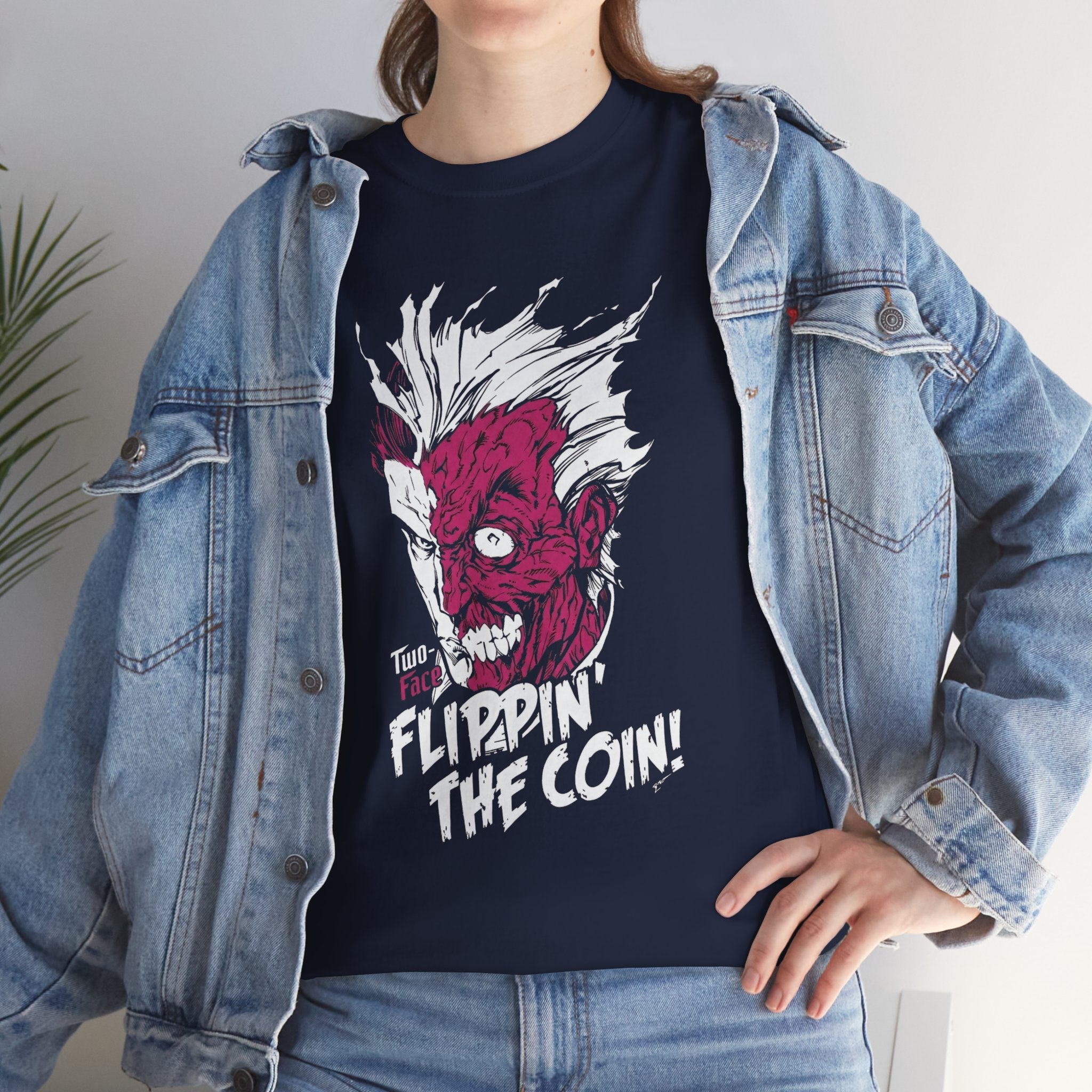 DC Comics Two-Face (Harvey Dent) “Flippin’ The Coin” Tee – Dark Gotham Villain T-Shirt