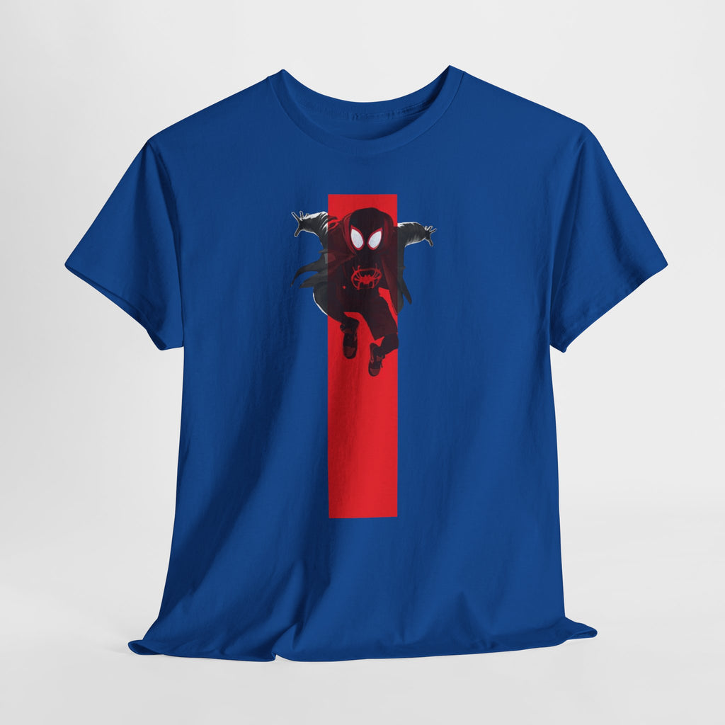 Marvel Miles Morales Spider-Man T-Shirt – Red Vertical Stripe Design | Premium Superhero Tee for Fans