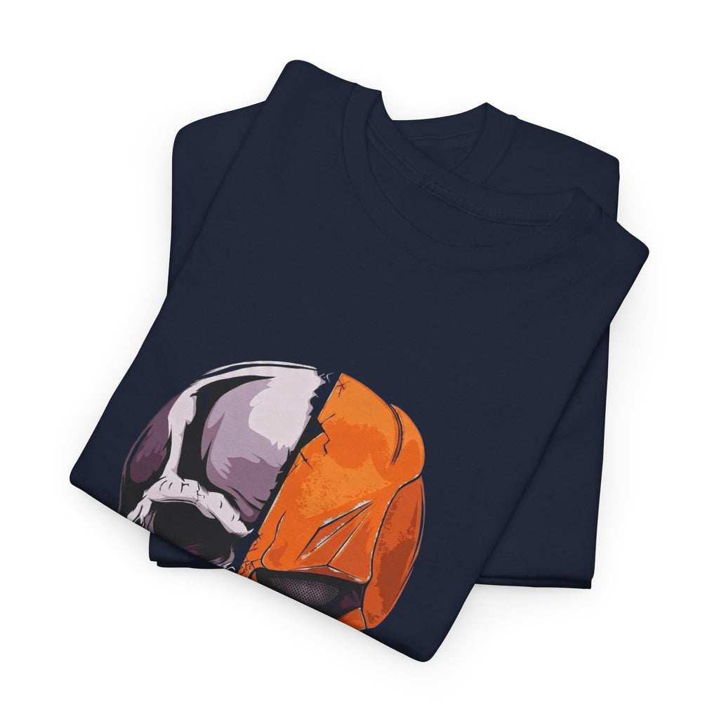 DC Deathstroke Skull Graphic T-Shirt — Slade Wilson Half-Mask Tee