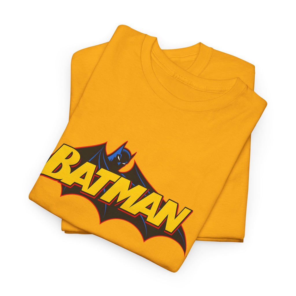 Batman  DC Comics inspired Logo T‑Shirt — Retro Yellow & Red Batman Emblem Tee