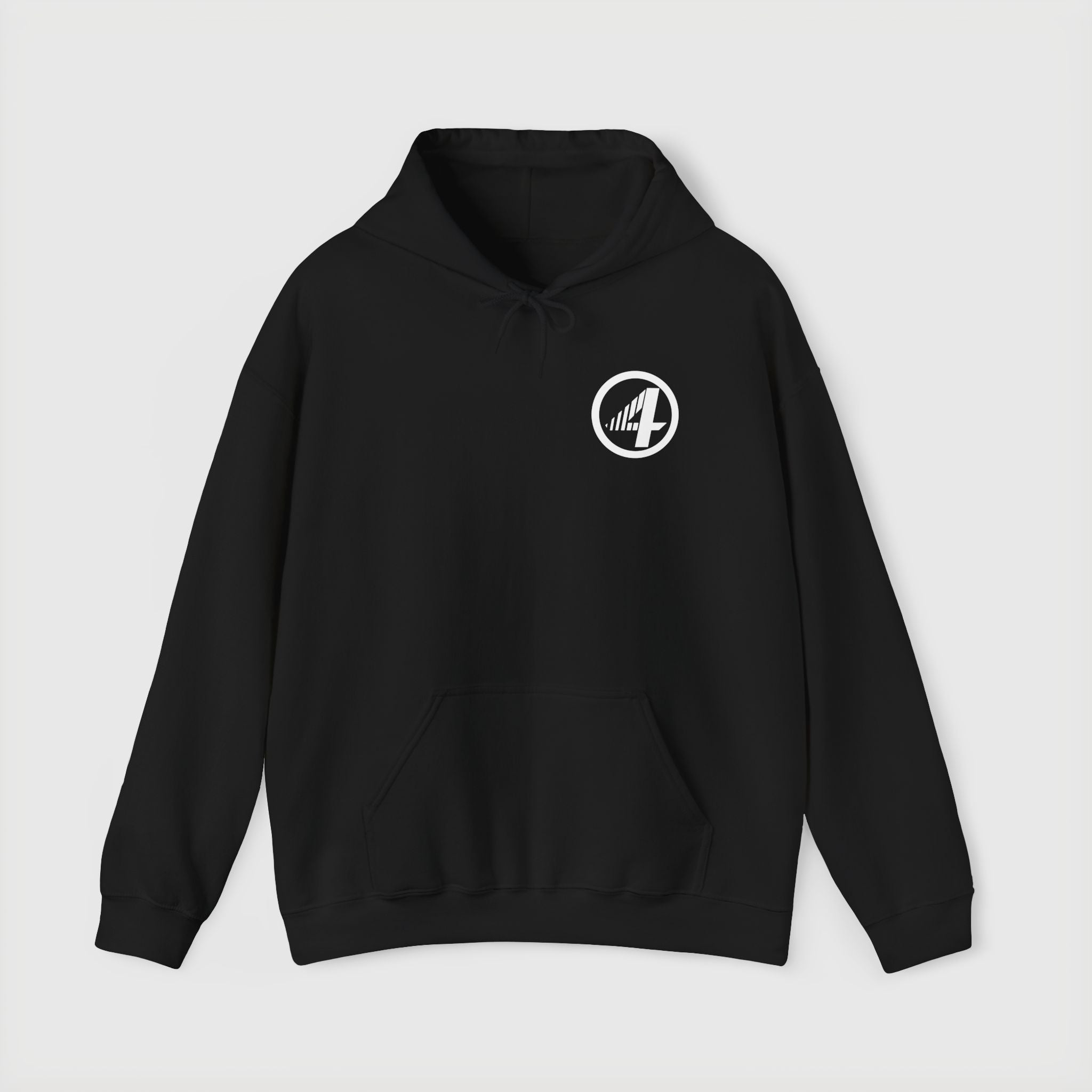Fantastic Four Retro Logo Hoodie — Minimalist Vintage Comic Pullover