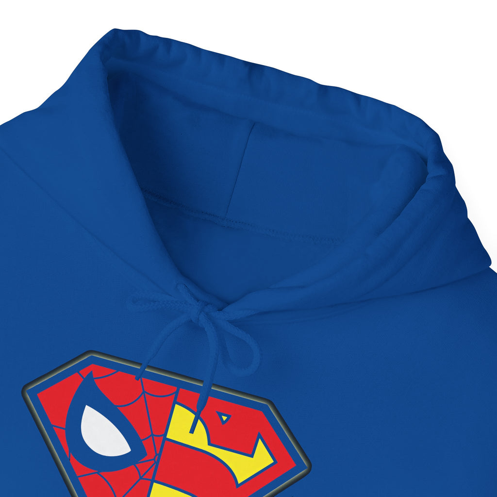 Spider-Man x Superman Logo Hoodie — Superhero Mashup Pullover