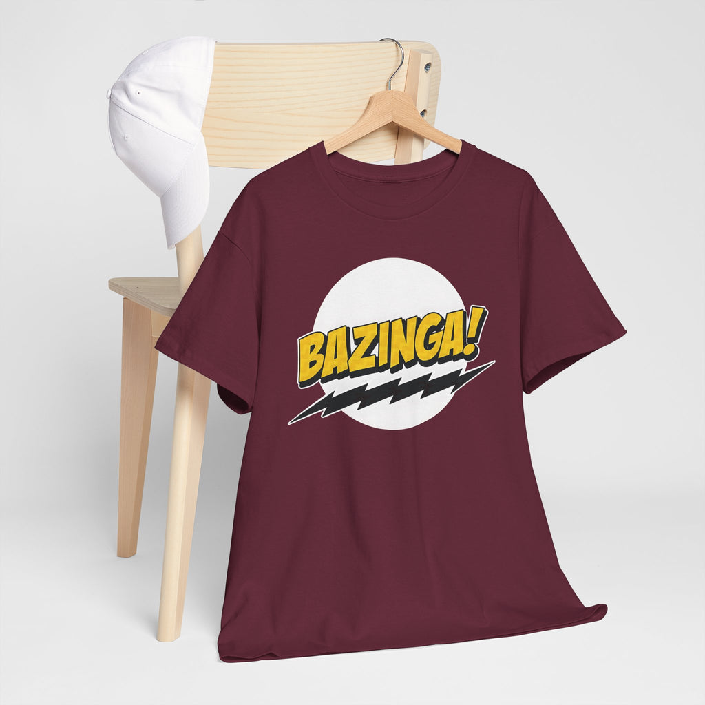 Flash Parody: A fan tribute Unisex T-shirt - DC Flash logo with Sheldon's catchphrase "Bazinga!"