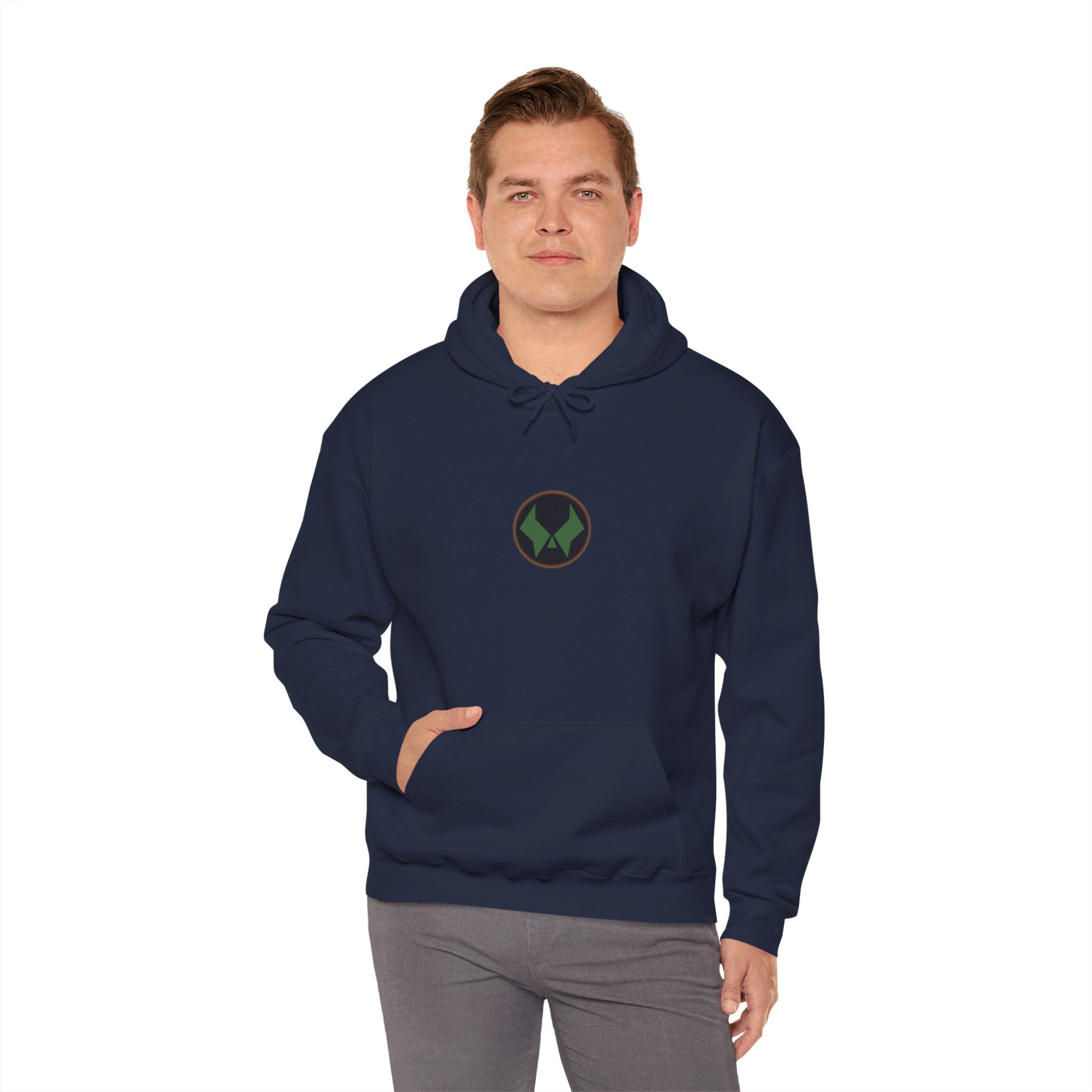 Doctor Doom Avengers Hoodie — Villain Portrait & Back Text Graphic