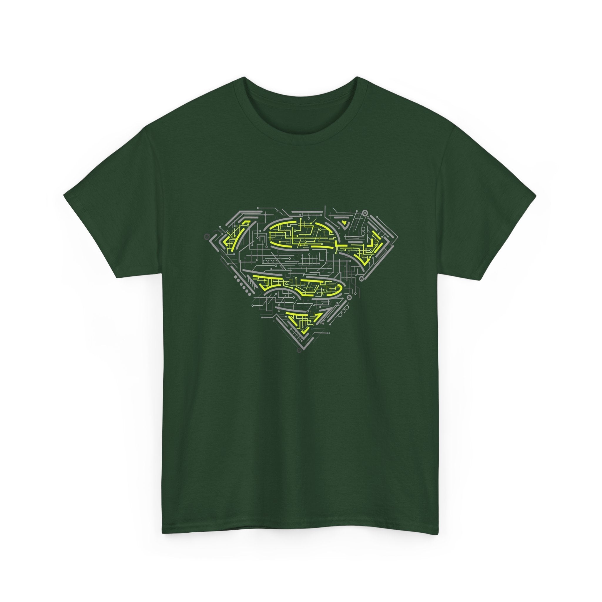 Superman Tech Shield T-Shirt — Futuristic Man of Steel Fanart Logo Tee