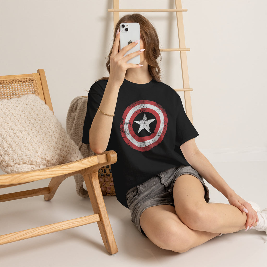 Vintage Captain America Shield Star T-Shirt - Unisex Distressed Avengers Tee