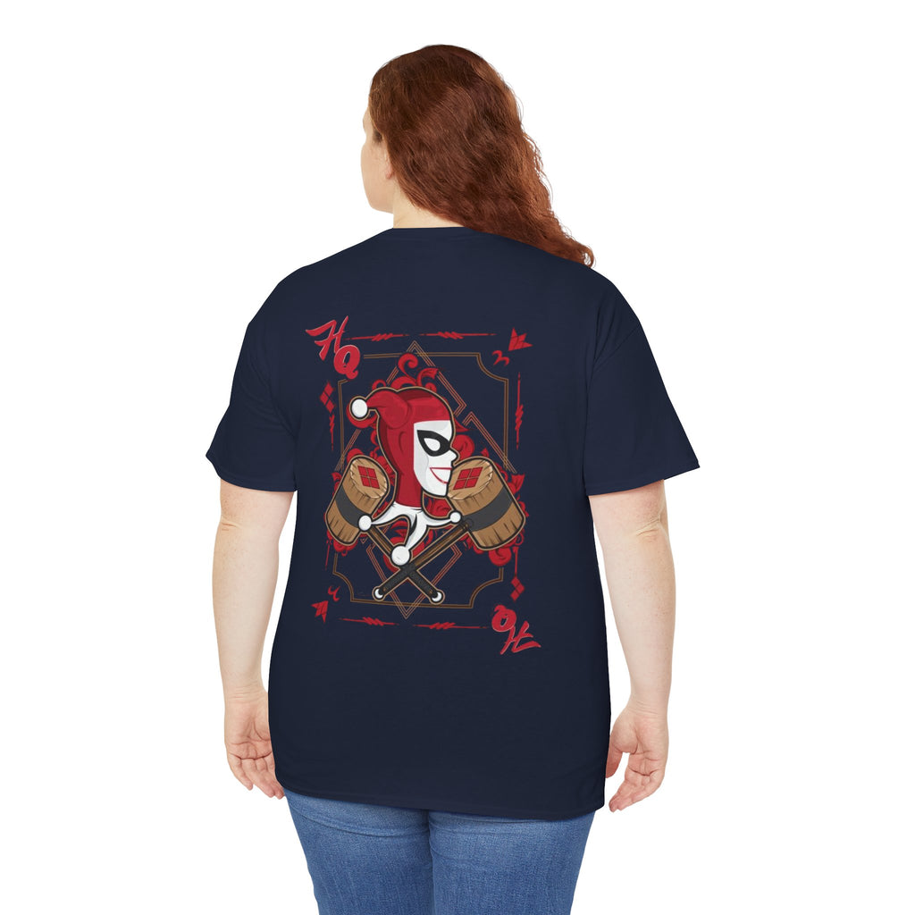 Harlequin Heart Tee — Joker-Inspired Playing Card Graphic T-Shirt