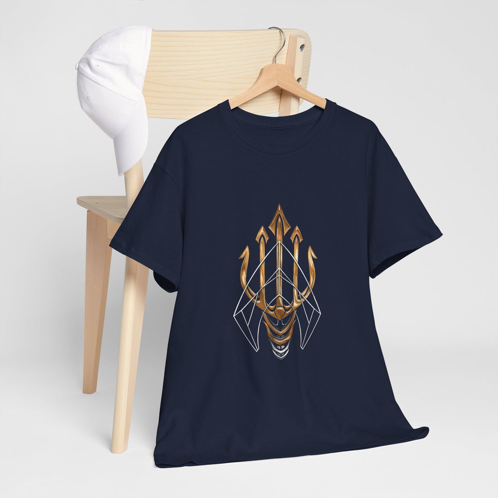Gold Aquaman Trident Graphic Tee – Jason Momoa Aquaman Logo T-Shirt