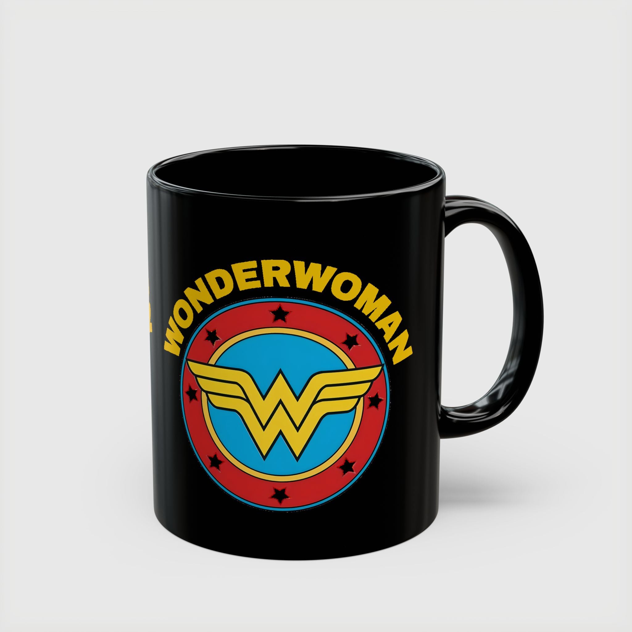 Wonder Woman Vintage Logo Coffee Mug - Retro DC Justice League Ceramic Cup - 11oz & 15oz