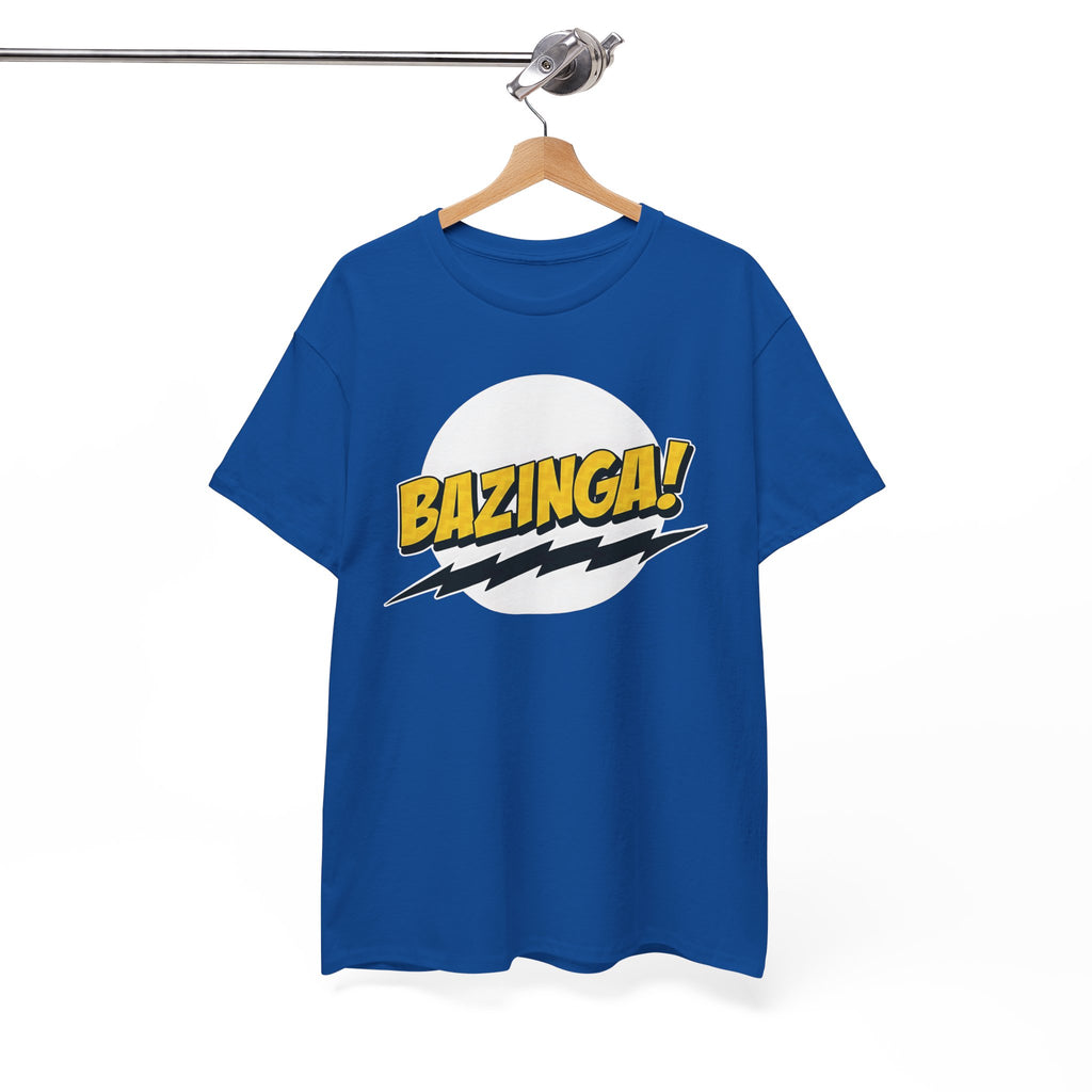 Flash Parody: A fan tribute Unisex T-shirt - DC Flash logo with Sheldon's catchphrase "Bazinga!"
