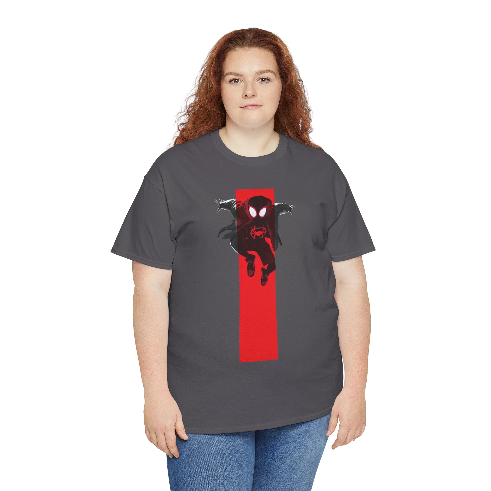 Marvel Miles Morales Spider-Man T-Shirt – Red Vertical Stripe Design | Premium Superhero Tee for Fans