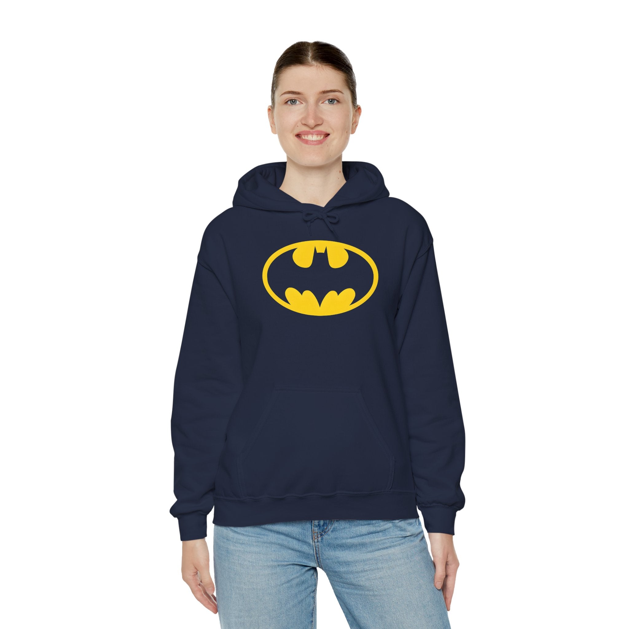 Batman Classic Logo Hoodie – Classic Yellow Bat Emblem Sweatshirt