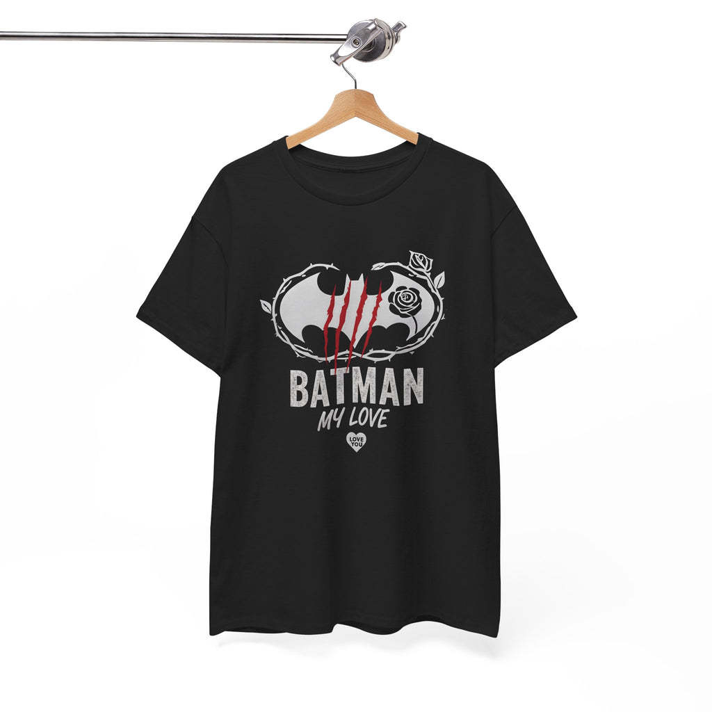 DC Batman "My Love" Heart Logo T-Shirt — Romantic Valentine’s Gift for Partners