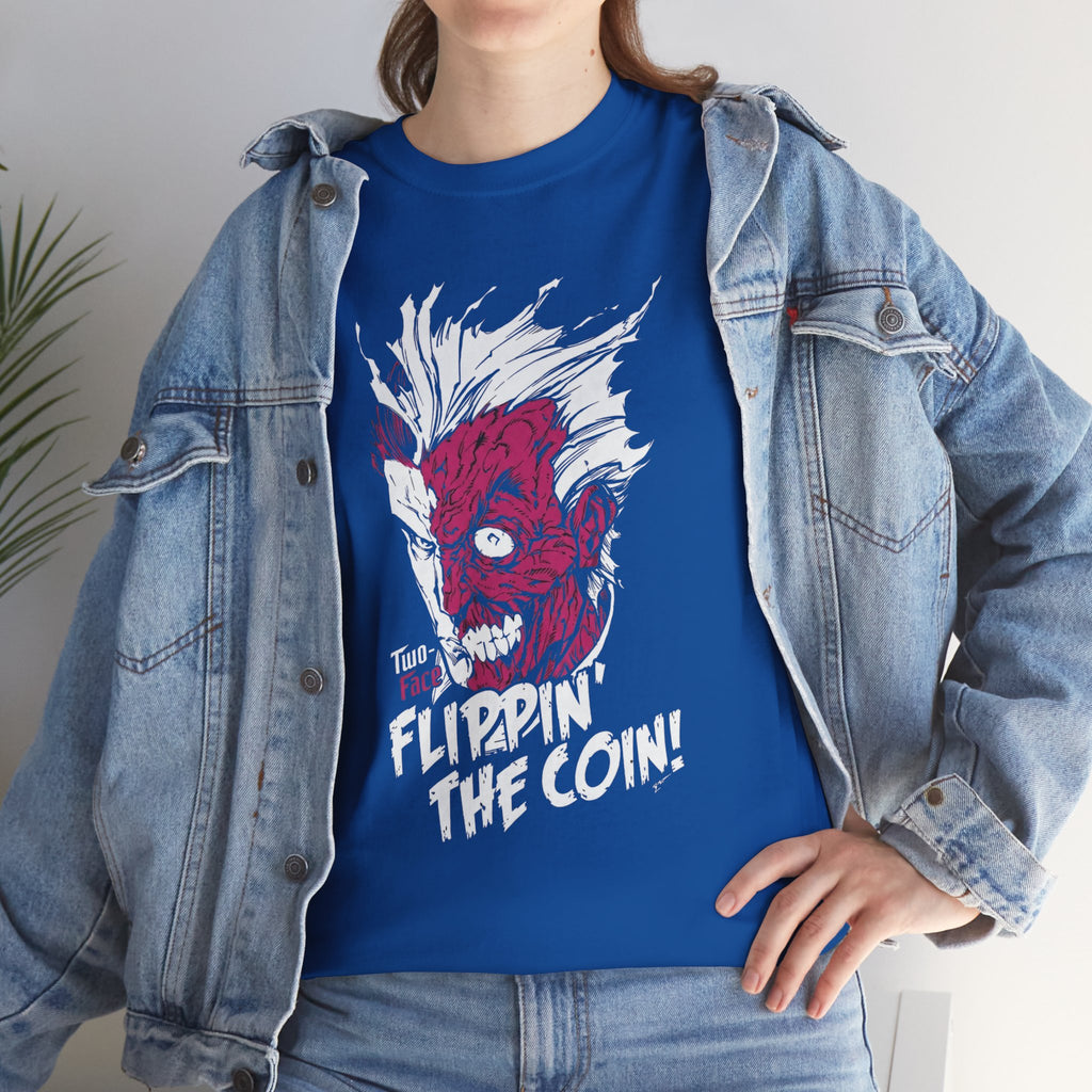 DC Comics Two-Face (Harvey Dent) “Flippin’ The Coin” Tee – Dark Gotham Villain T-Shirt