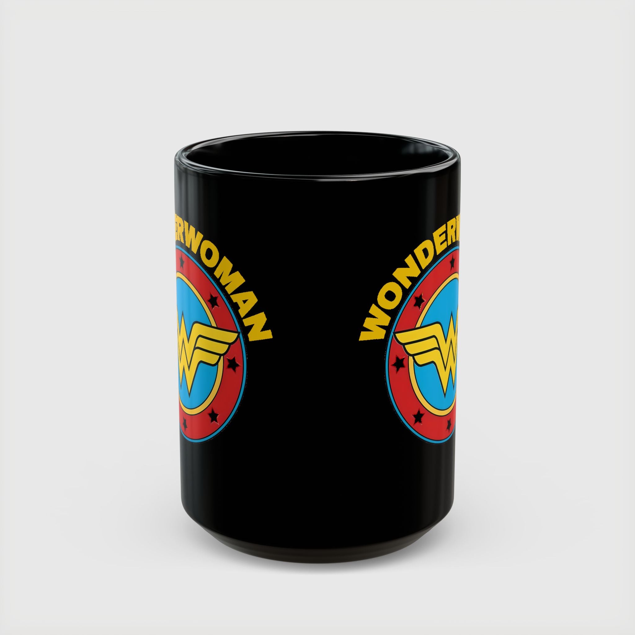 Wonder Woman Vintage Logo Coffee Mug - Retro DC Justice League Ceramic Cup - 11oz & 15oz