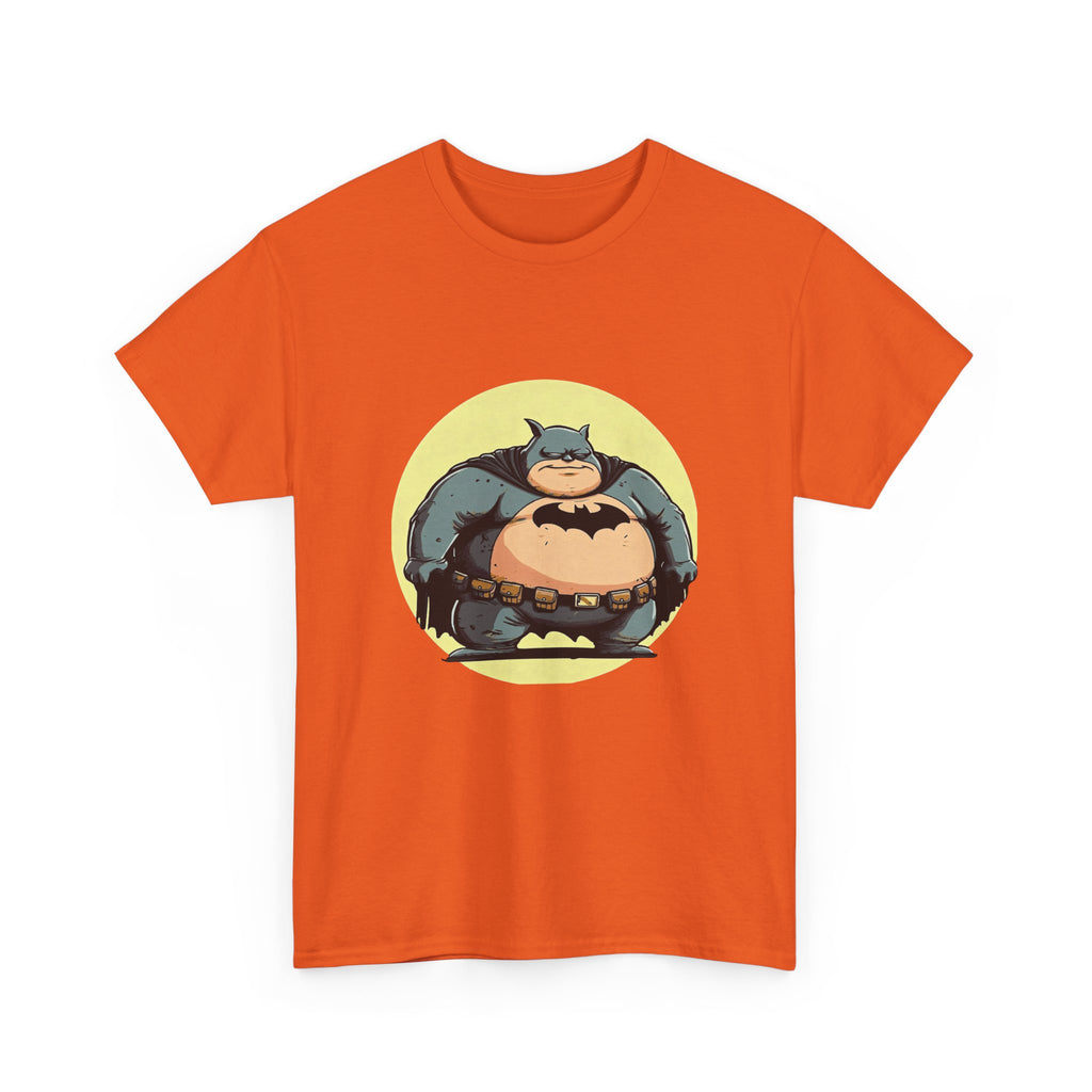 Funny Chubby Bat Hero T‑Shirt — Cute Fat Batman Parody Tee
