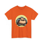 Funny Chubby Bat Hero T‑Shirt — Cute Fat Batman Parody Tee