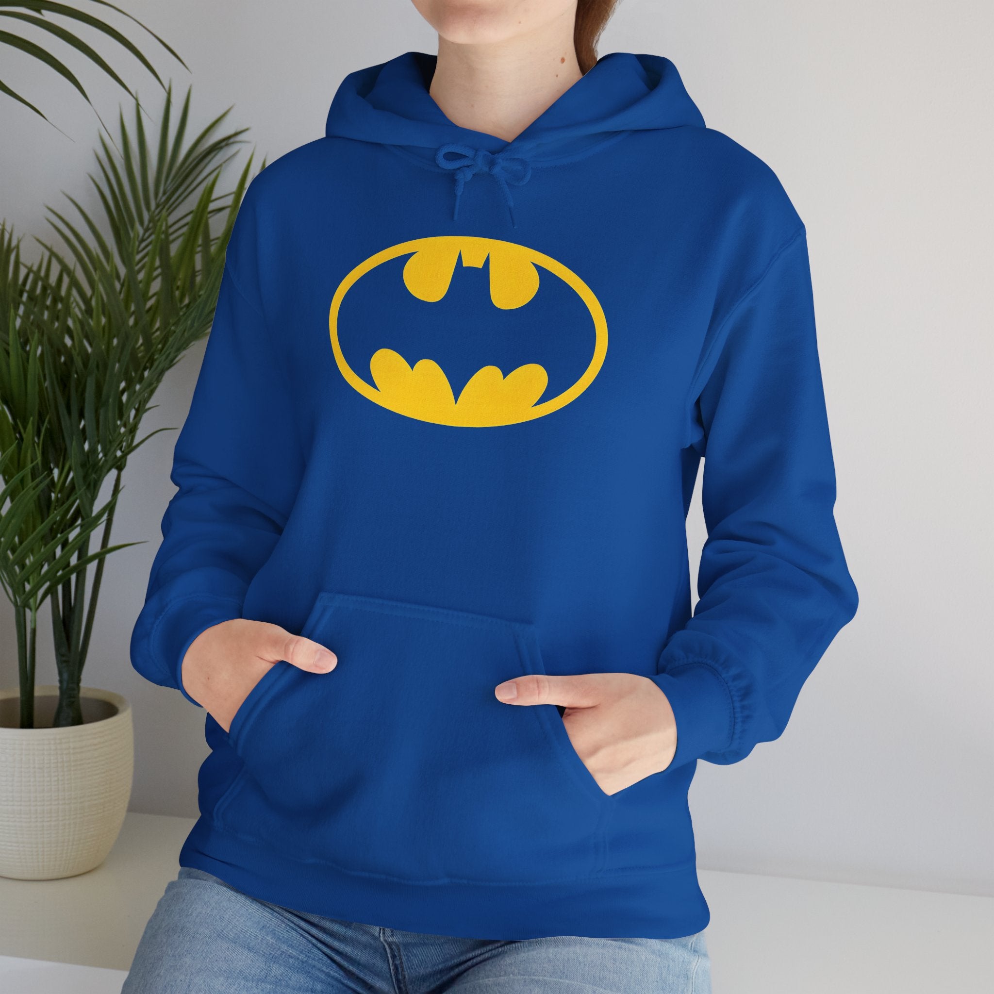 Batman Classic Logo Hoodie – Classic Yellow Bat Emblem Sweatshirt