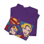 DC Girls Superhero Collage T‑Shirt — Wonder Woman, Supergirl & Batgirl Comic Tee