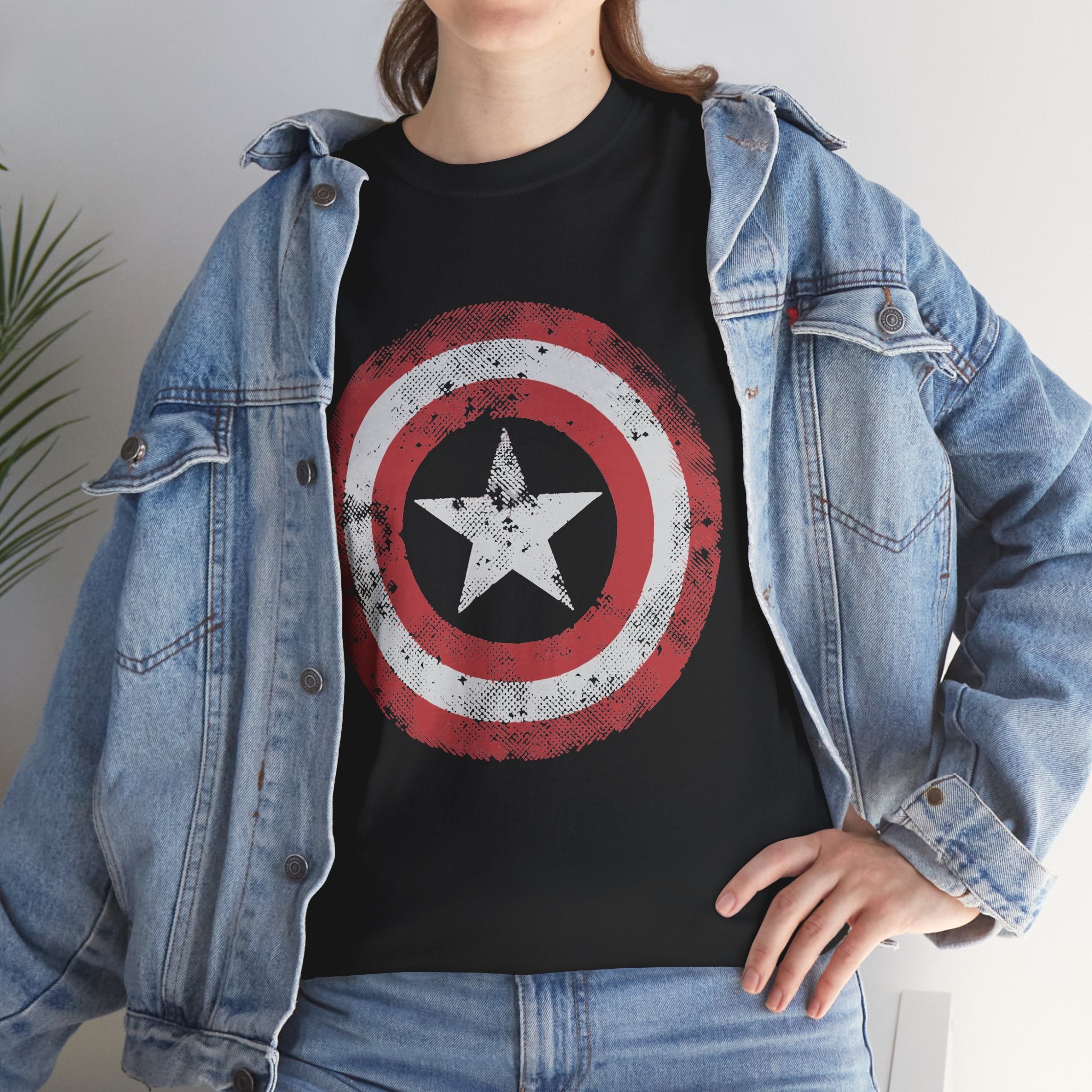 Vintage Captain America Shield Star T-Shirt - Unisex Distressed Avengers Tee