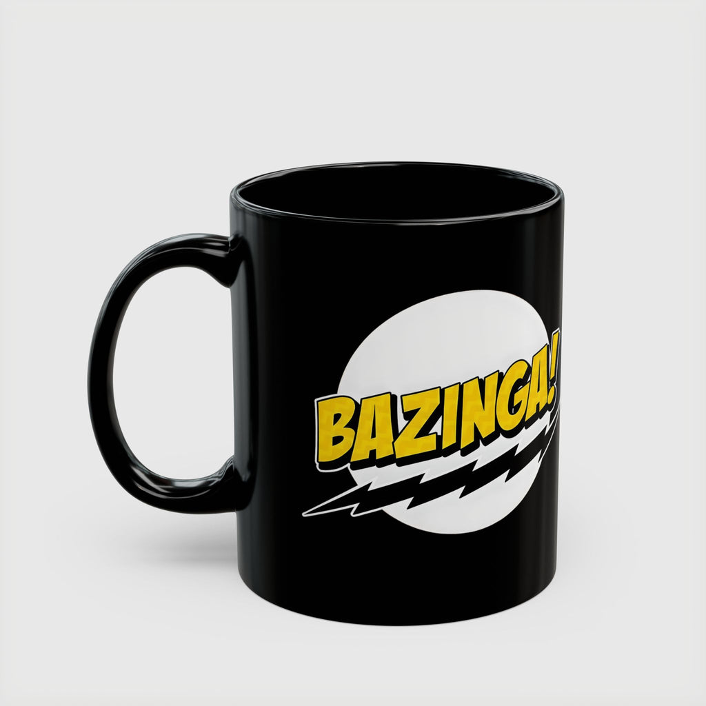 Bazinga! Retro Comic Black Ceramic Mug — 11oz & 15oz