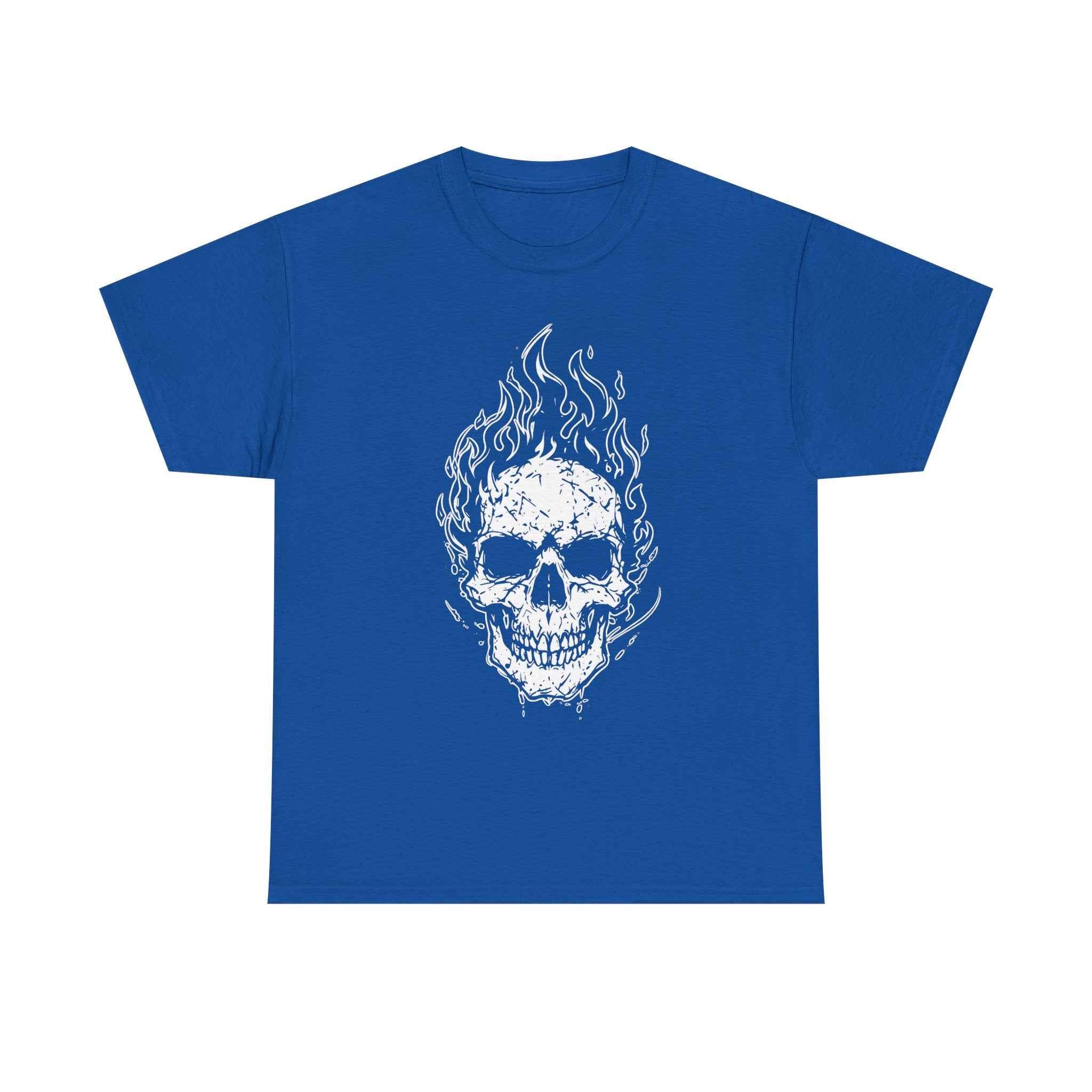 Flaming Skull Graphic Tee - Unisex Cotton T-Shirt, Alternative Fashion, Halloween Costume, Edgy Apparel, Gift for Him/Her