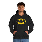 Batman Classic Logo Hoodie – Classic Yellow Bat Emblem Sweatshirt