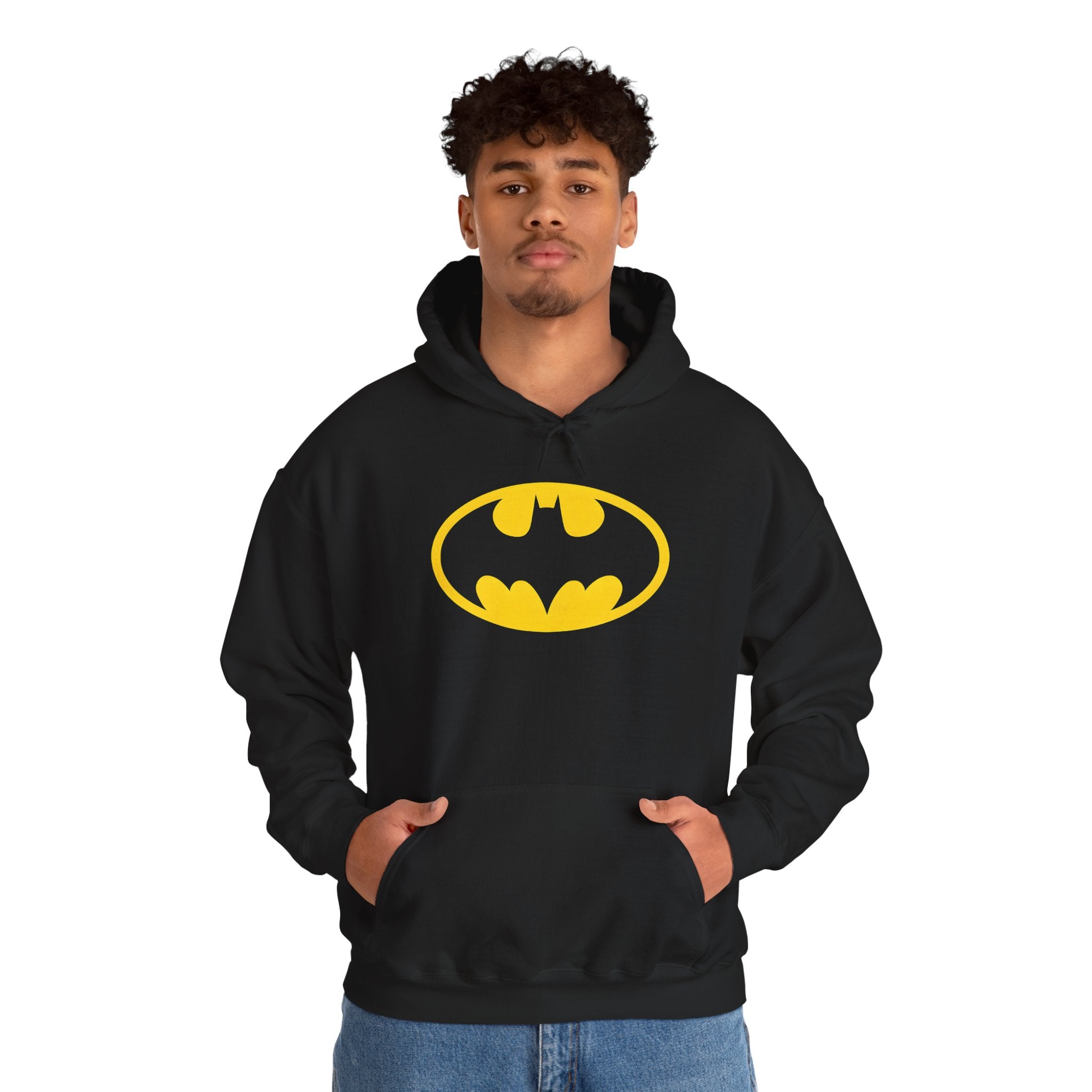 Batman Classic Logo Hoodie – Classic Yellow Bat Emblem Sweatshirt