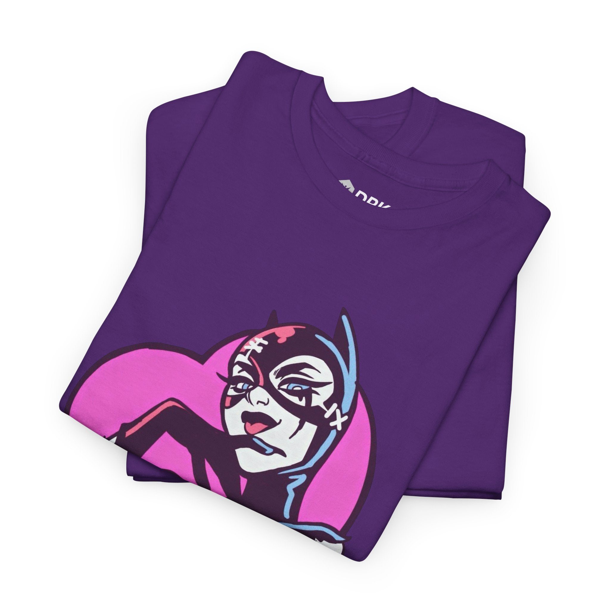 Catwoman Neon Heart Retro Comic T-Shirt — Catwoman Anti-Hero Tee