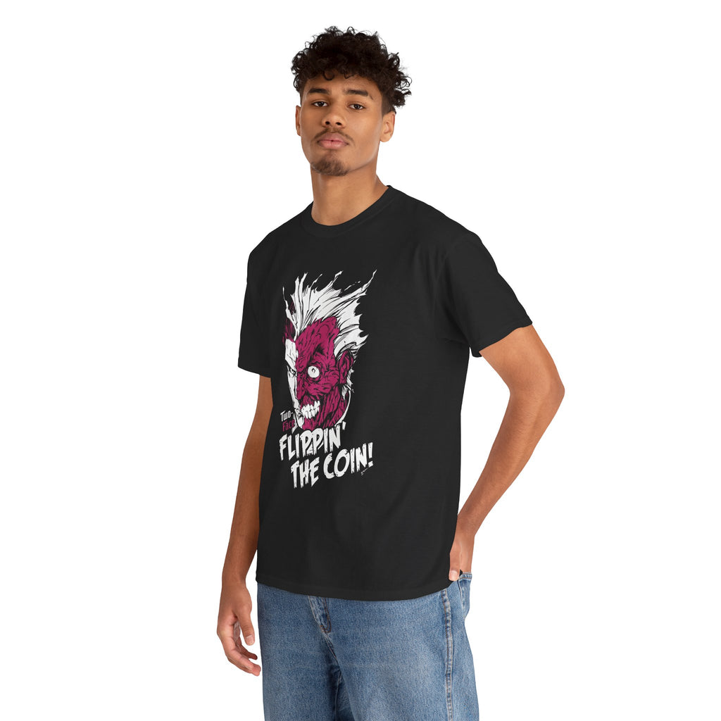 DC Comics Two-Face (Harvey Dent) “Flippin’ The Coin” Tee – Dark Gotham Villain T-Shirt