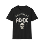AC/DC Back in Black Unisex Softstyle T-Shirt - Rock Music Tee, Concert Shirt, Vintage Style, Music Lover Gift, Casual Wear