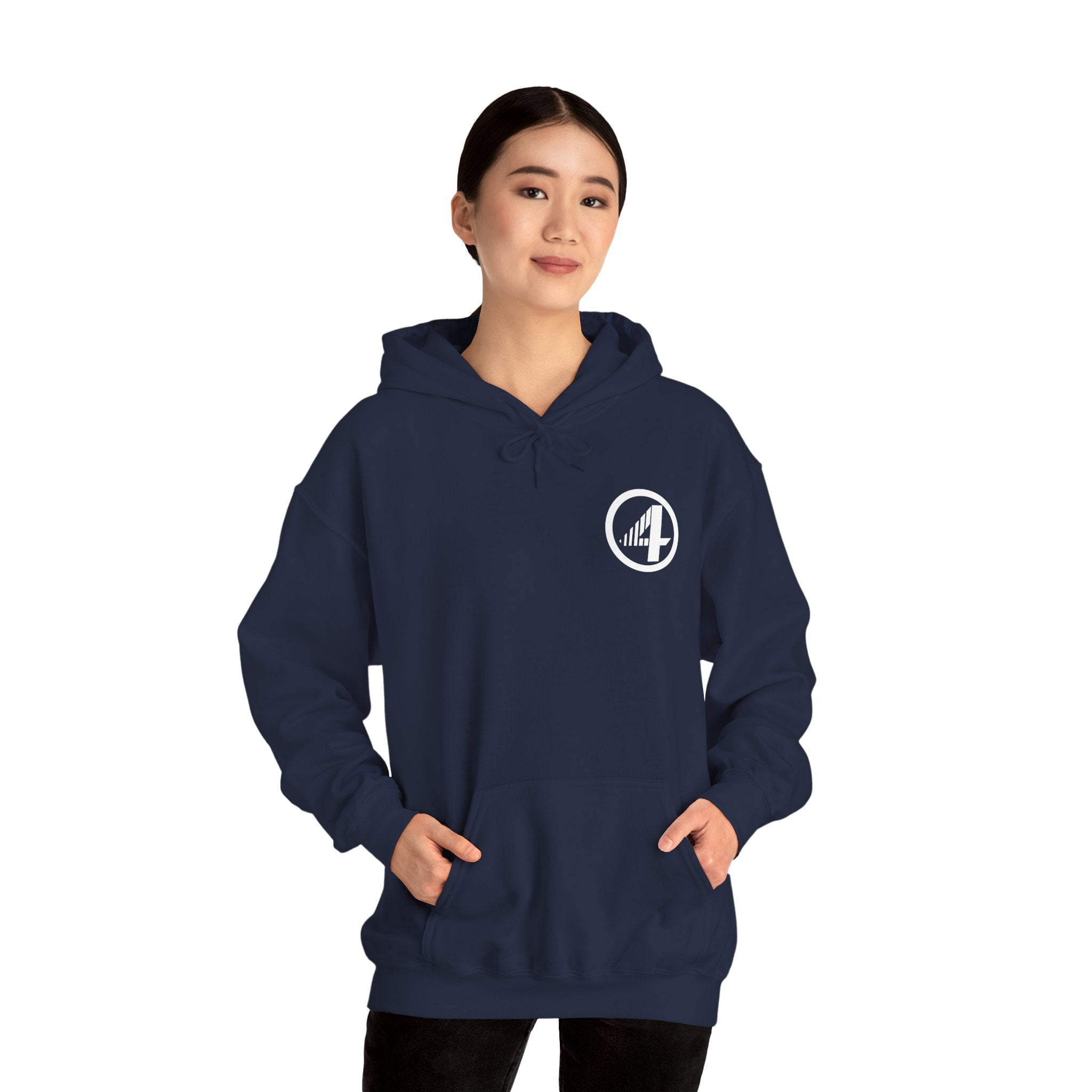 Fantastic Four Retro Logo Hoodie — Minimalist Vintage Comic Pullover
