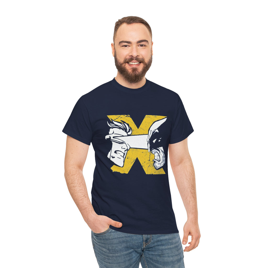Wolverine vs Cyclops Vintage Graphic Tee — X‑Men Fan Shirt