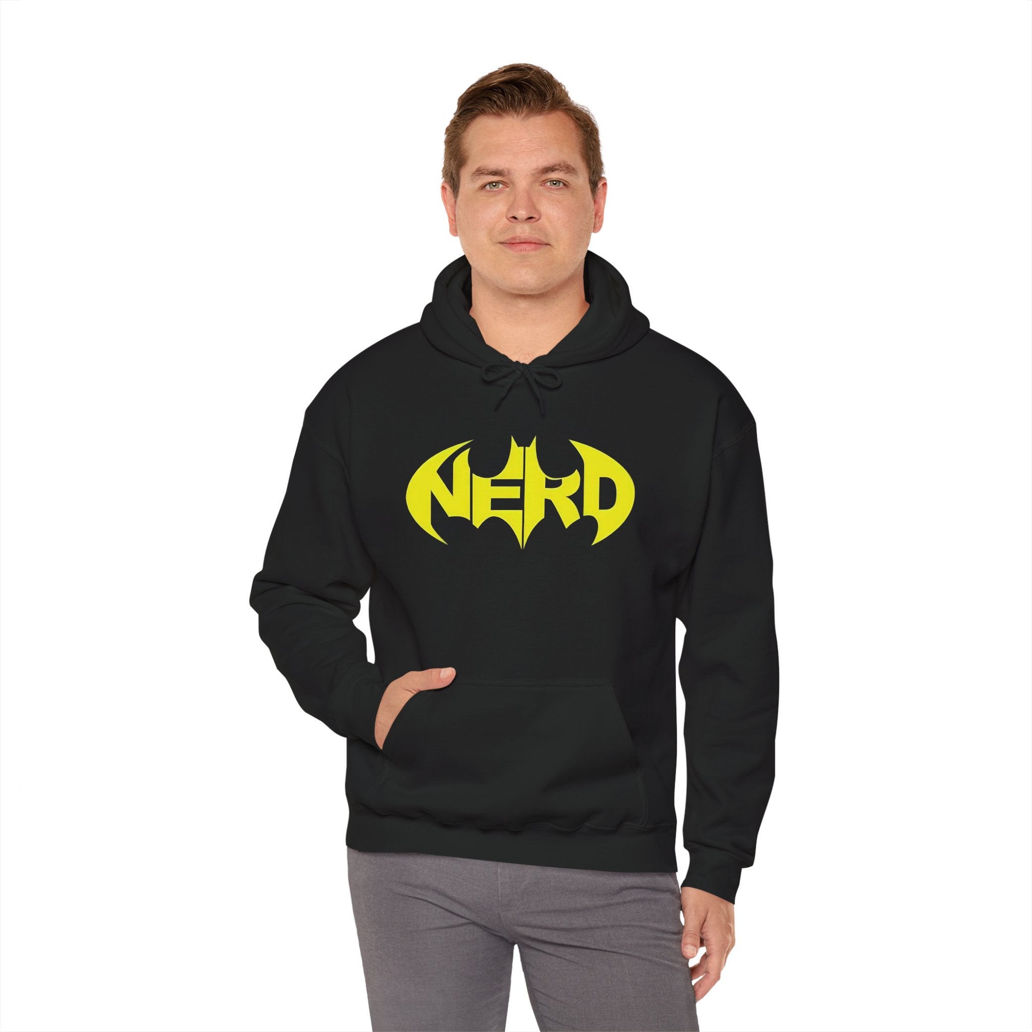 Nerd Batman Yellow Graphic Unisex Streetwear Hoodie