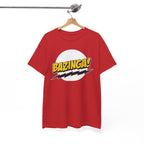 Flash Parody: A fan tribute Unisex T-shirt - DC Flash logo with Sheldon's catchphrase "Bazinga!"