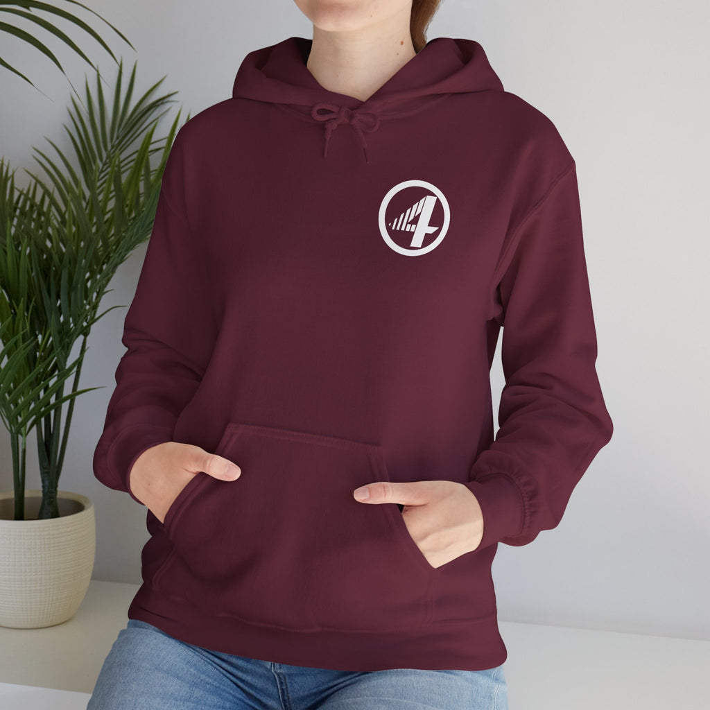 Fantastic Four Retro Logo Hoodie — Minimalist Vintage Comic Pullover