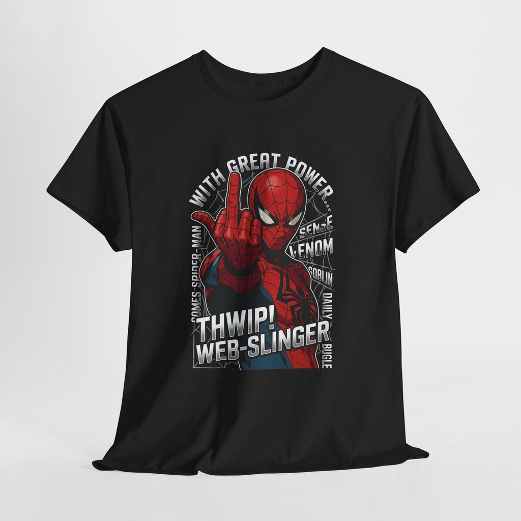 Marvel Spider-Man 'Gives the Finger' Comic Tee — Web-Slinger Graphic T-Shirt