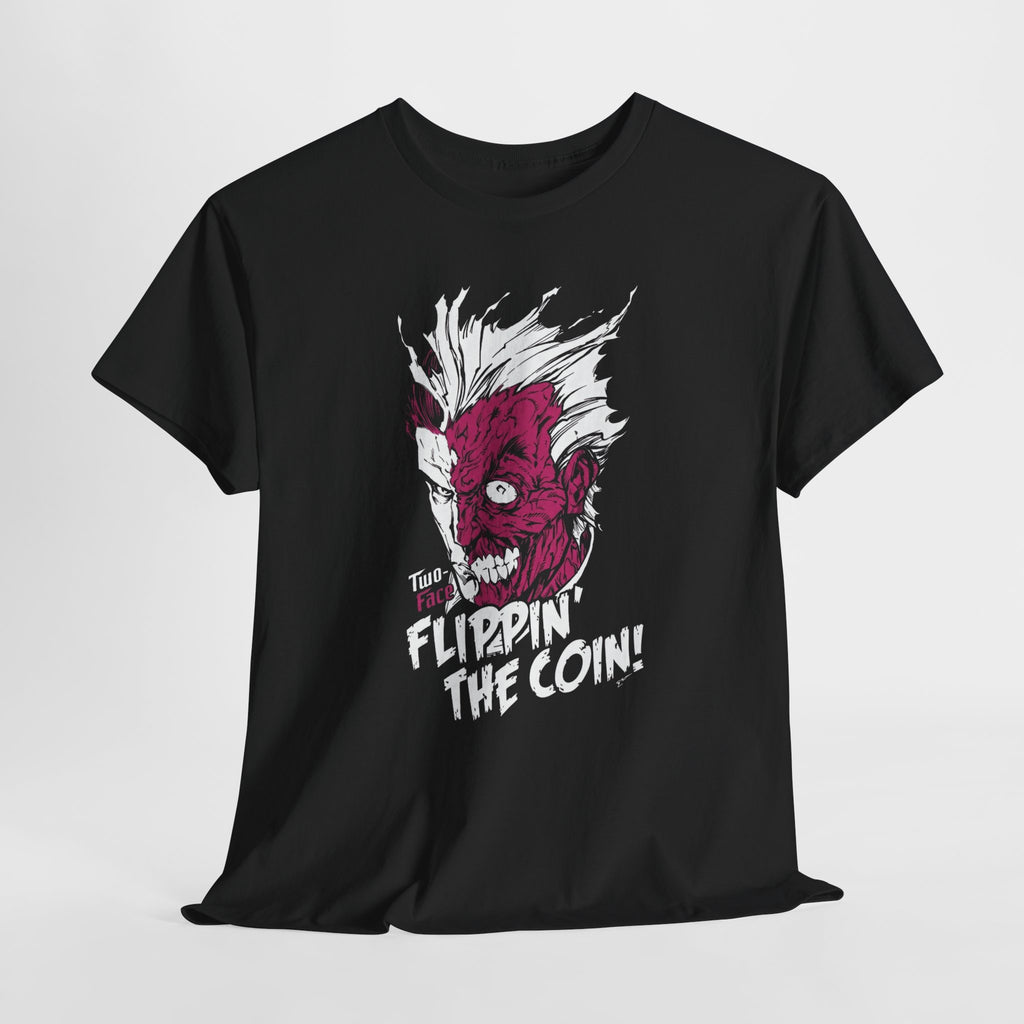 DC Comics Two-Face (Harvey Dent) “Flippin’ The Coin” Tee – Dark Gotham Villain T-Shirt