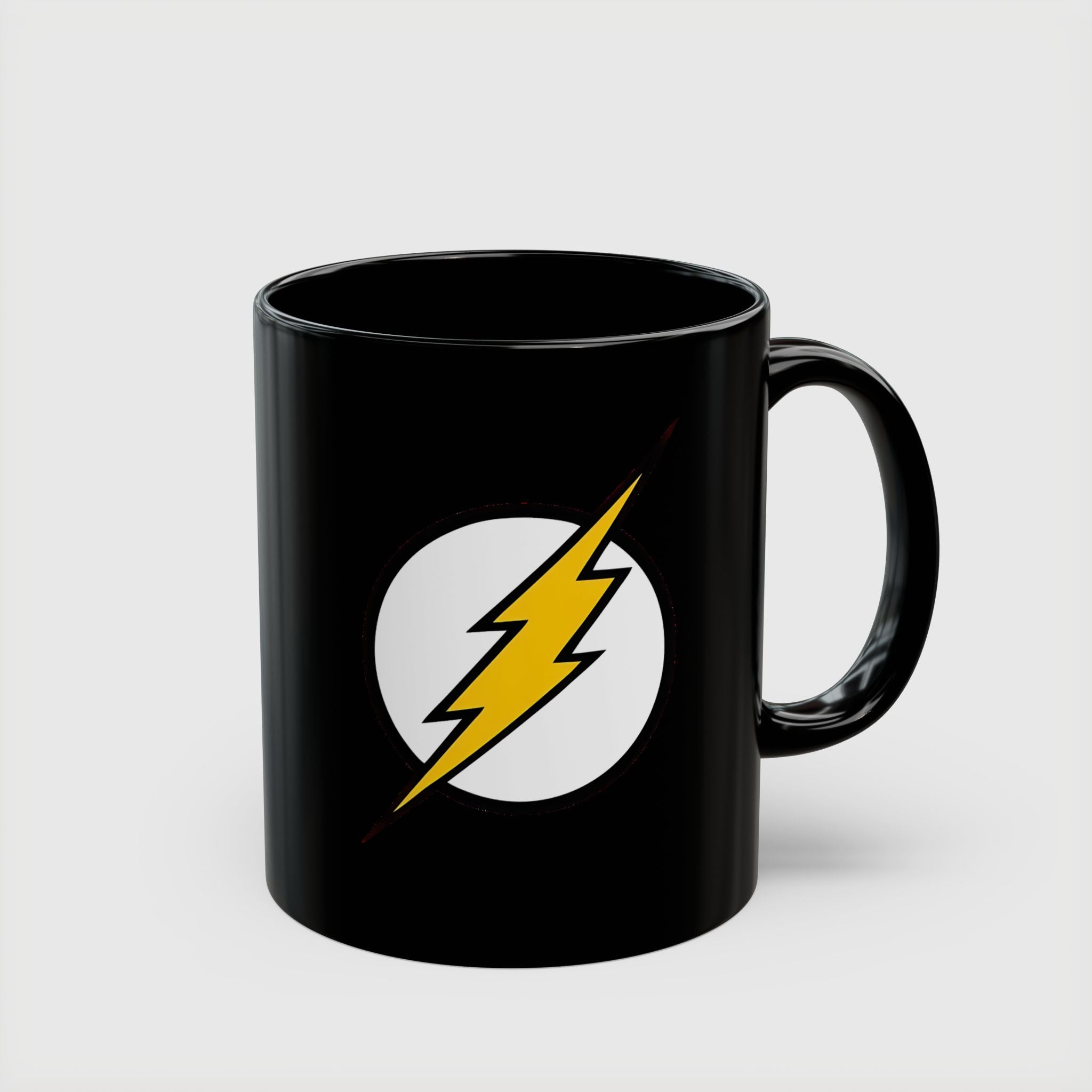 The Flash Lightning Bolt Ceramic Mug - Barry Allen DC Comics Black Coffee Cup 11oz & 15oz