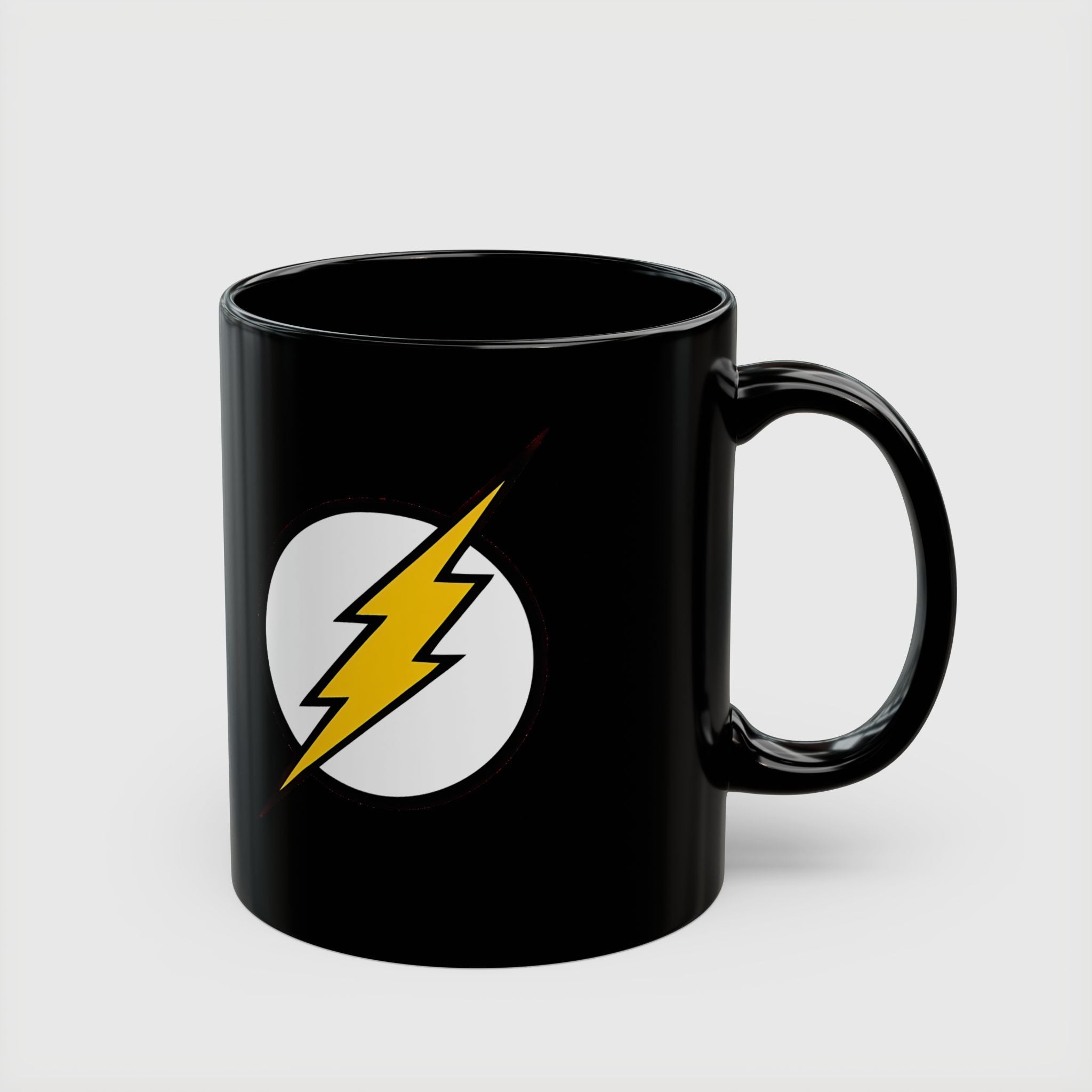 The Flash Lightning Bolt Ceramic Mug - Barry Allen DC Comics Black Coffee Cup 11oz & 15oz