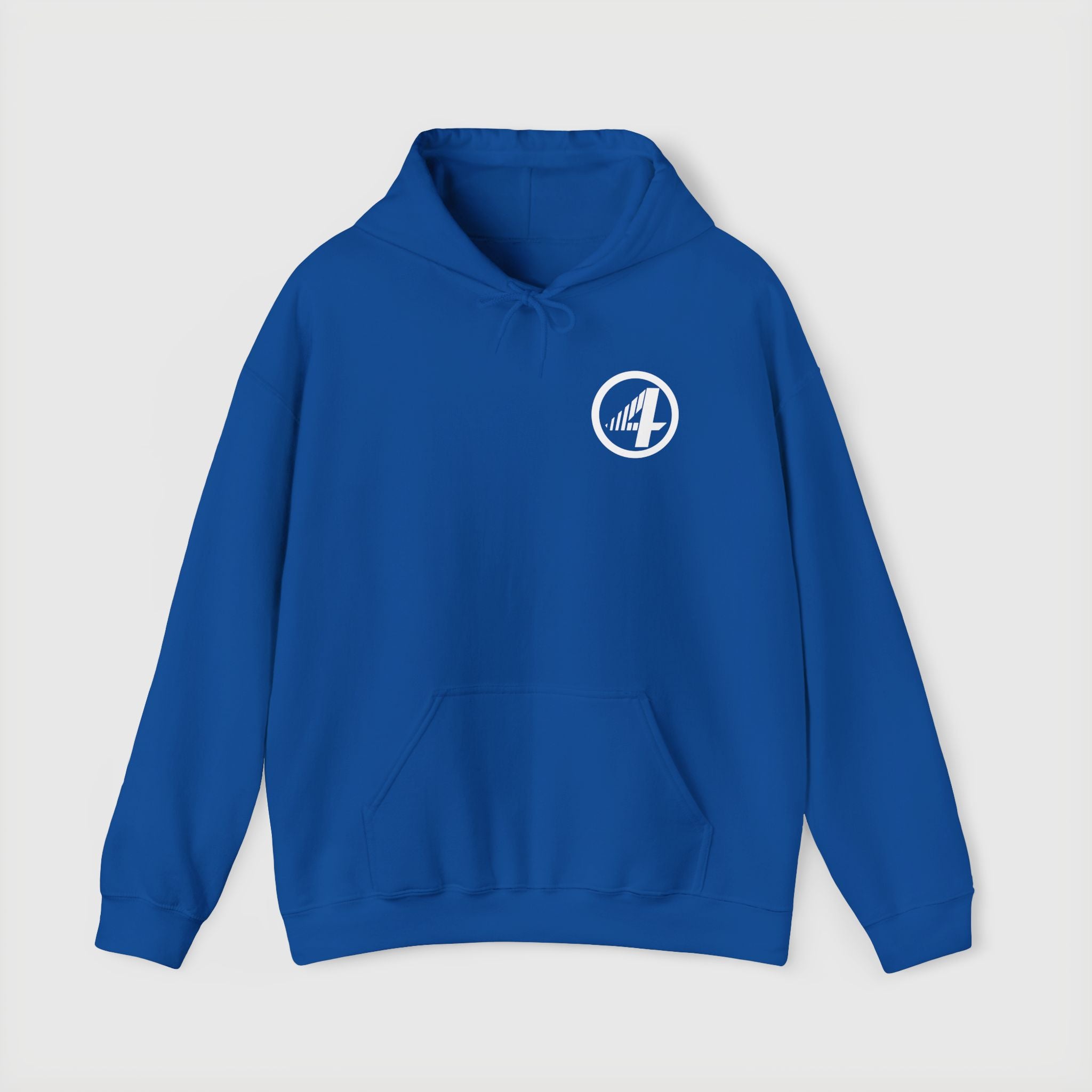 Fantastic Four Retro Logo Hoodie — Minimalist Vintage Comic Pullover