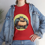 Funny Chubby Bat Hero T‑Shirt — Cute Fat Batman Parody Tee