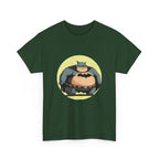 Funny Chubby Bat Hero T‑Shirt — Cute Fat Batman Parody Tee