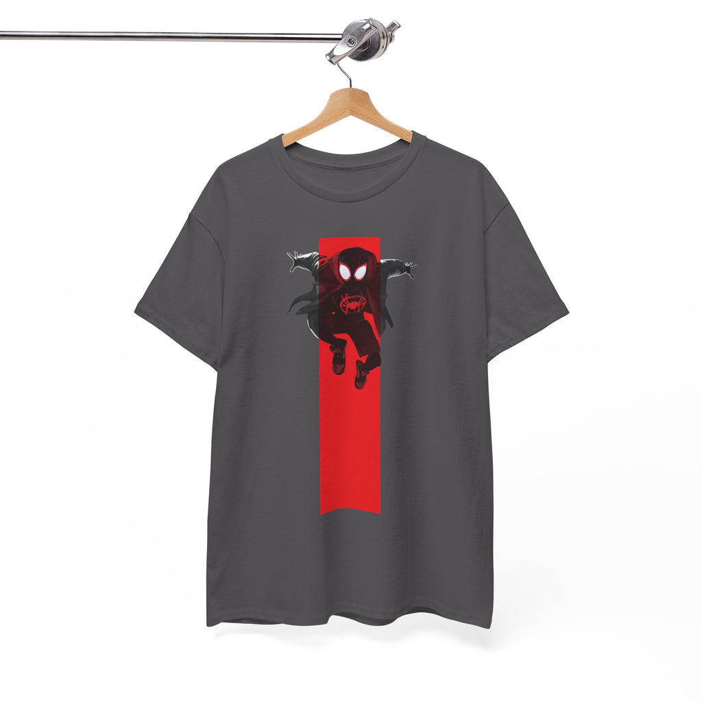 Marvel Miles Morales Spider-Man T-Shirt – Red Vertical Stripe Design | Premium Superhero Tee for Fans
